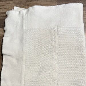 Saranoni 100% Cotton White Knit Baby Blanket